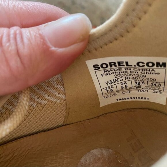 Sorel Explorer Defy Low Top Sneakers Tennis Shoes Ceramic Chalk Orange Cream - Picture 9 of 9